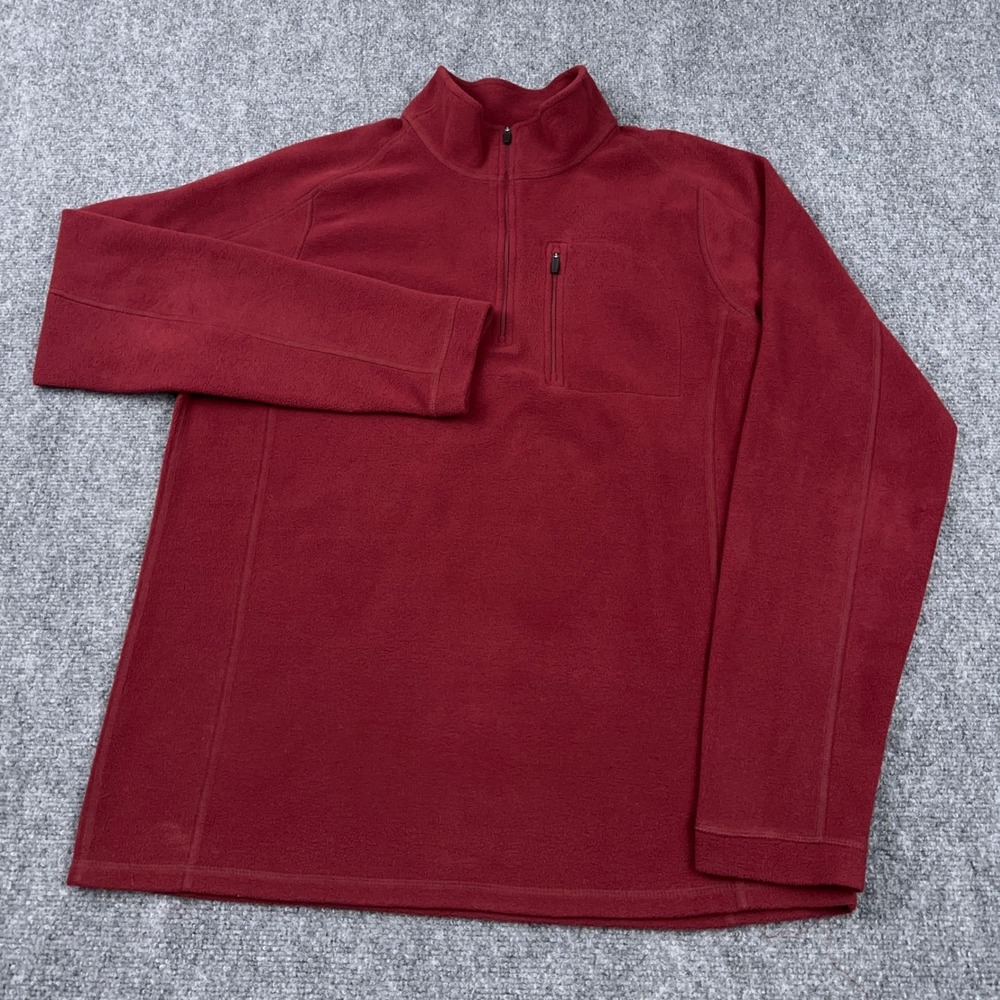 L.L. Bean 1/4 Zip Fleece Pullover Men's LT Tall Red Lightweight Hiking 280963